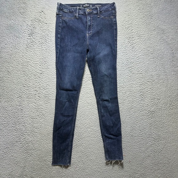 Hollister Denim - Hollister High Rise Jean Legging Dark Wash Raw Hem Skinny Jeans Size 7R W28 L28
